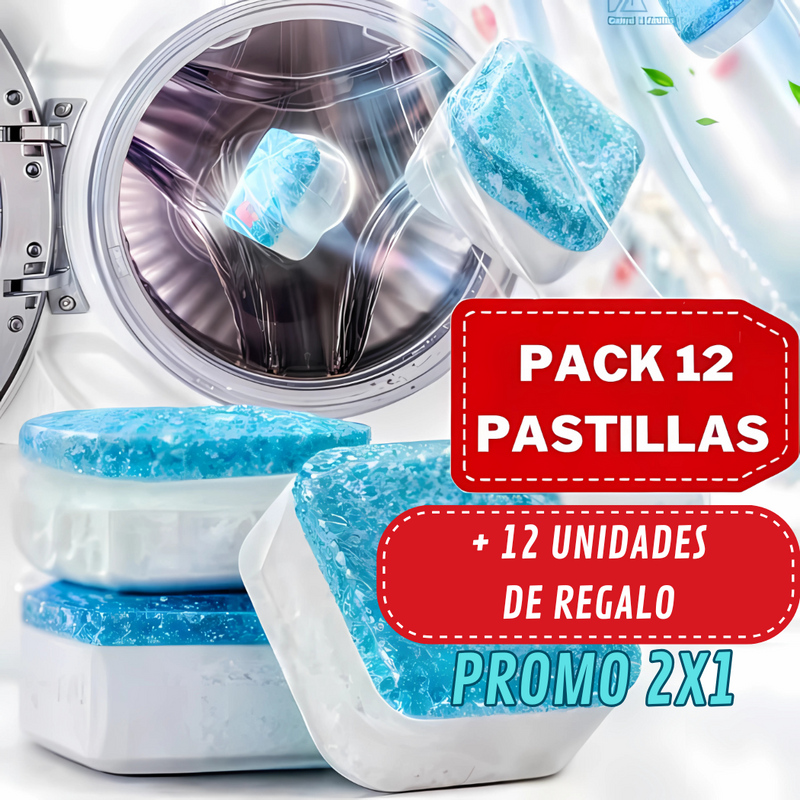 CleanMax® Pastillas Limpiadora De Lavadora 12Unds + 12 DE REGALO [PROMO 2X1]