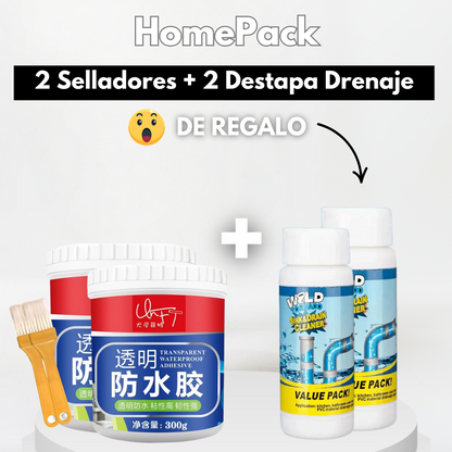 HomePack™ 2x1 Sellador Impermeable + 2 Destapa Drenaje De Regalo