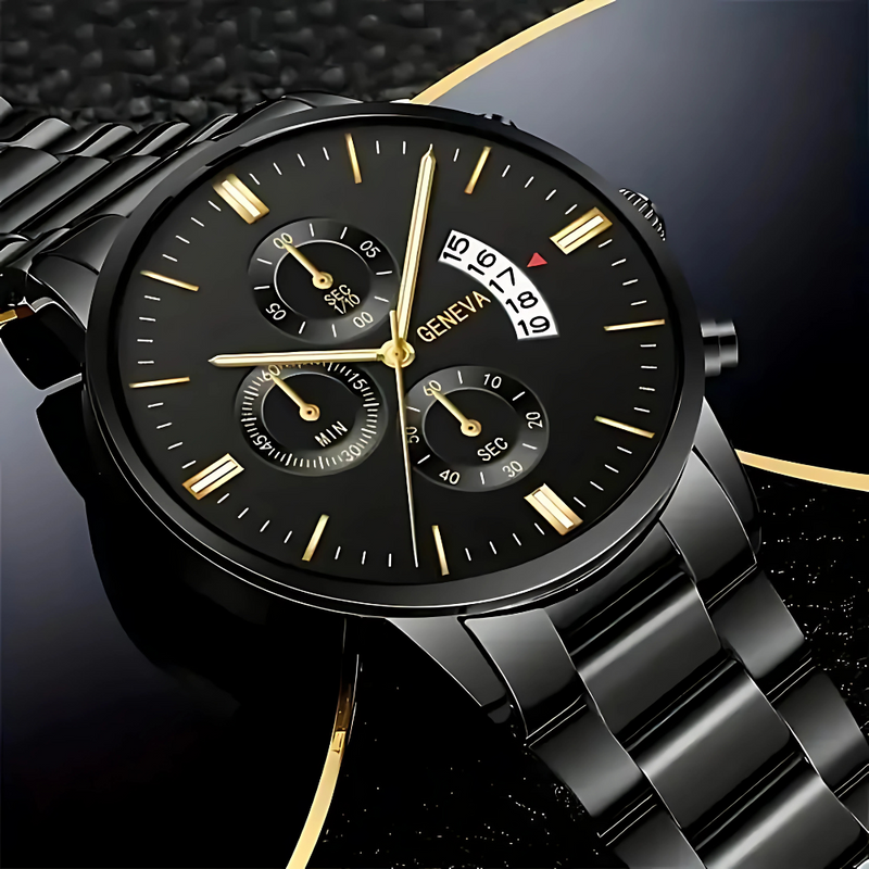 GENEVA| Reloj De Lujo Para Hombre + Brazalete De Regalo