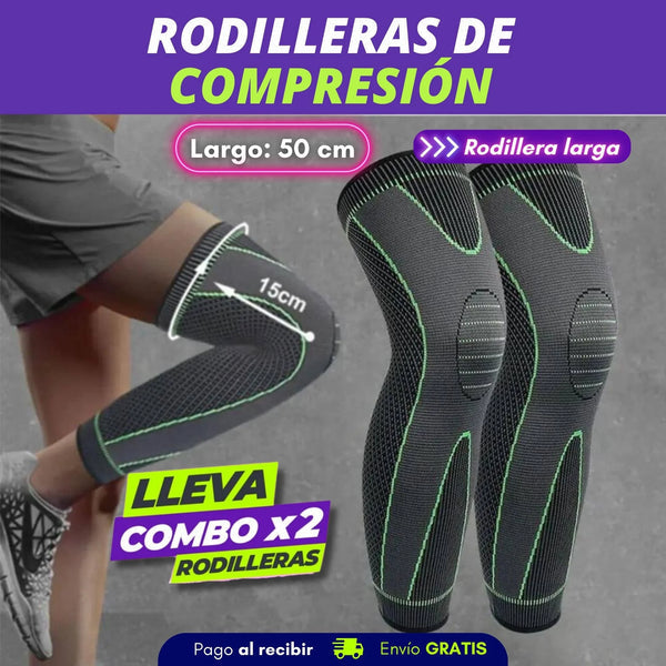 KneeGuard® Rodilleras De Larga Compresión Recibe 2 Unidades