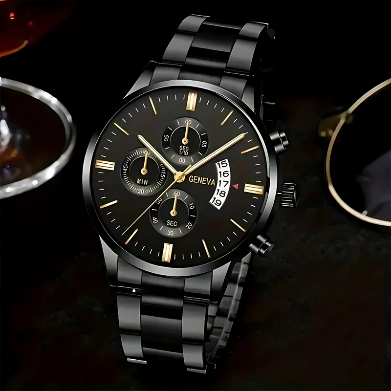 GENEVA| Reloj De Lujo Para Hombre + Brazalete De Regalo