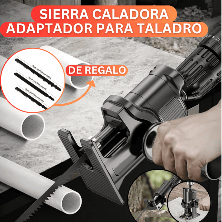 DrillPro® Sierra Caladora Adaptador Taladro + Hojas De Regalo ¡ORIGINAL!