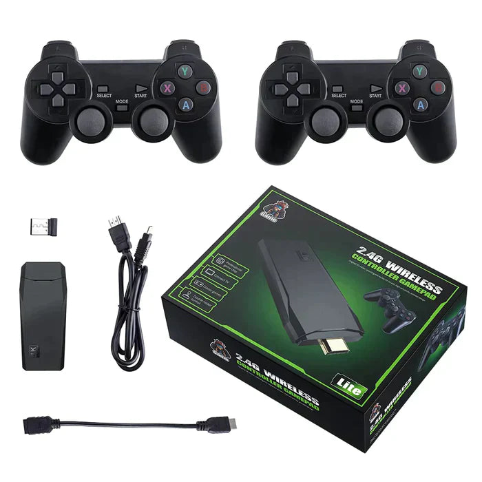 GameStick® Consola 4K + 10.000 Juegos de 9 Consolas + 2 Mandos 🎮