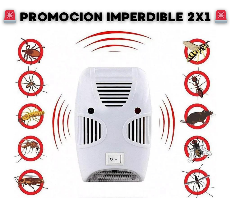 Promocion 2x1 - Enchufe Repelente Ultrasonico Para Un Hogar Sin Plagas 🦟🐁 - PestStop®